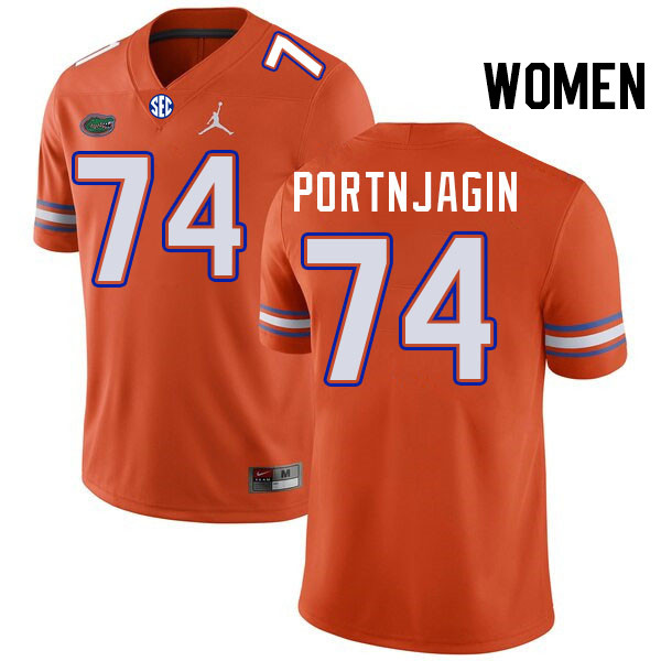 Women #74 Noel Portnjagin Florida Gators College Football Jerseys Stitched-Orange